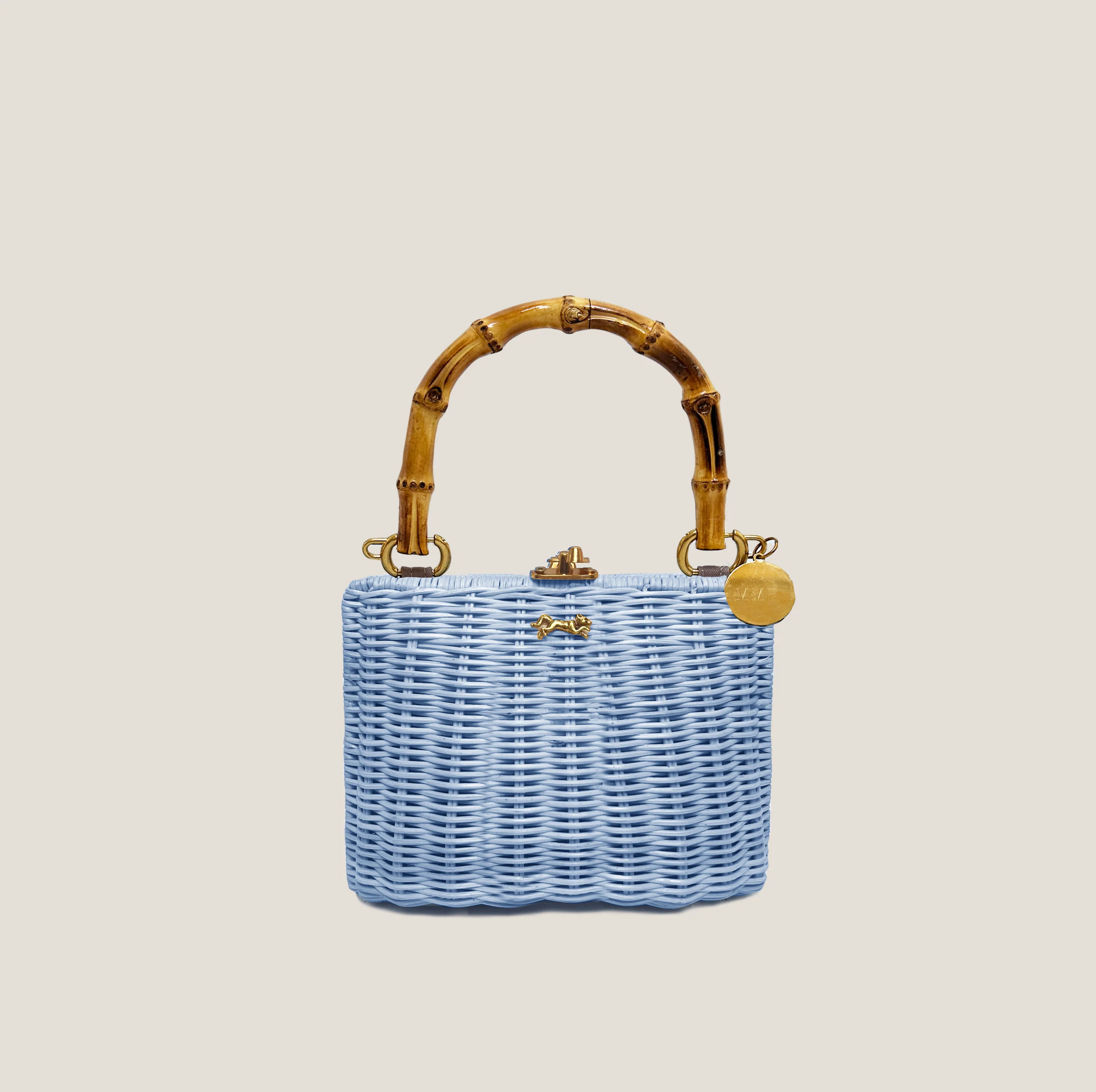 MME. MINI KELLY BAMBOO CLUTCH - CORNFLOWER | MME.MINK