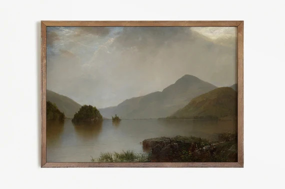 Lake Painting | Lake House Decor Antique Moody Art PRINTABLE #449 | Etsy (US)