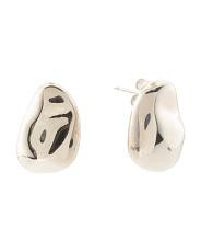 Made In Italy Sterling Silver Nugget Earrings | TJ Maxx