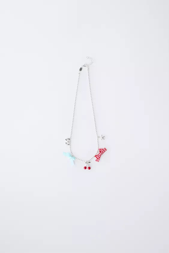 CHERRY AND BOW NECKLACE | Zara US