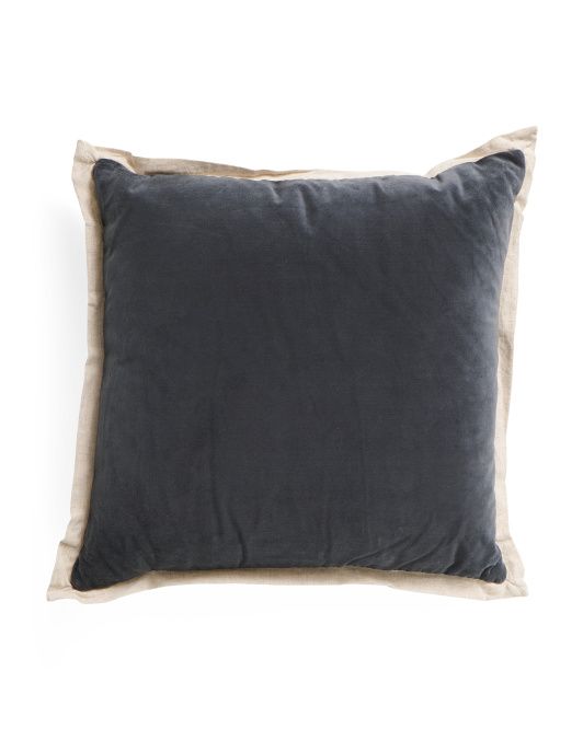 22x22 Osage Cotton Velvet Pillow With Flange | TJ Maxx