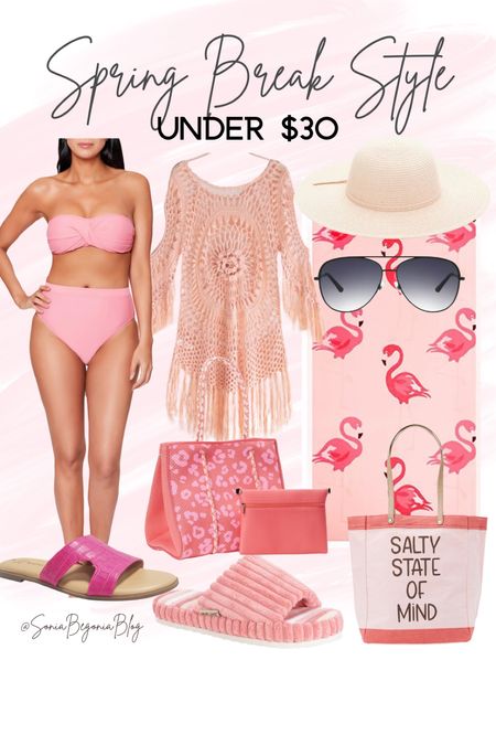 Who’s ready for some pink spring break style from Walmart? All these swimsuits and beach necessities are under $30! #walmartpartner #walmart #walmartfashion @walmart @walmartfashion

#LTKSeasonal #LTKswim #LTKunder50
