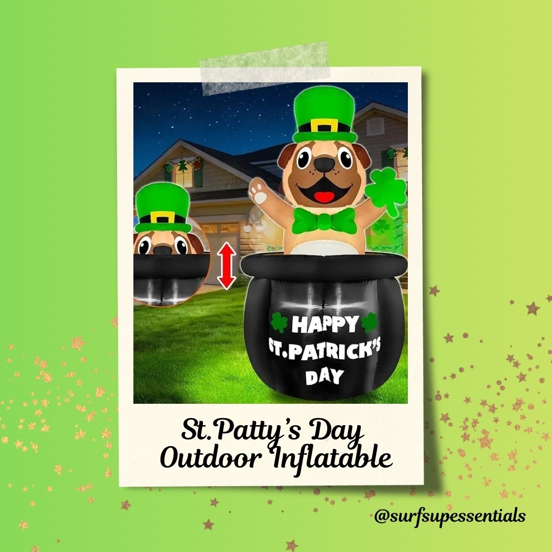 🍀🐶 Very cute and fun St. Patty’s day inflatable for your yard. 
#yardinflatable #stpattysday #stpattysdaydecor 

#LTKSeasonal #LTKHome