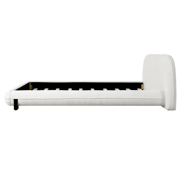 Christopher Knight Home - Williams Boucle Upholstered Bed Frame with Curve-Shaped Headboard - Bed... | Bed Bath & Beyond