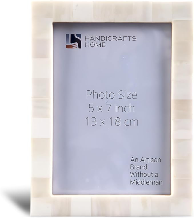 Handicrafts Home White 5x7 Picture Frame for Christmas Decor and Holiday Photo Frame for Modern M... | Amazon (US)