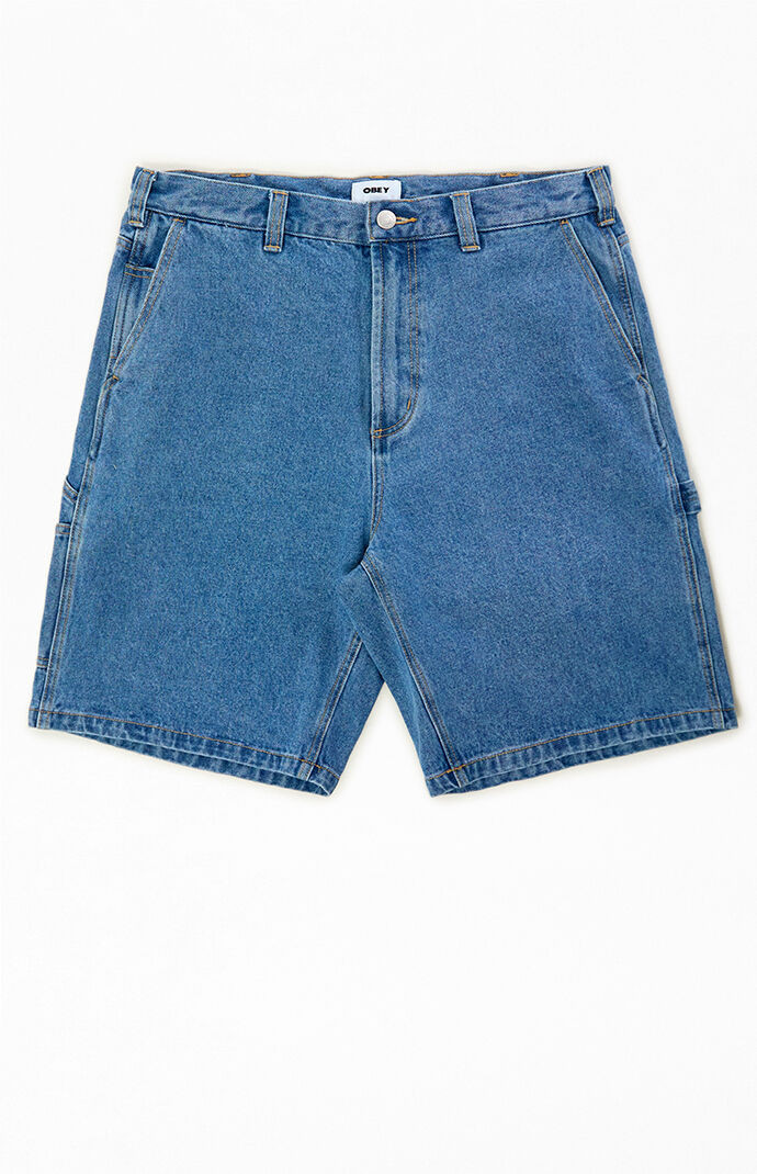 Obey Men's Medium Blue Bigwig Baggy Jean Shorts in Indigo - Size 30 | PacSun
