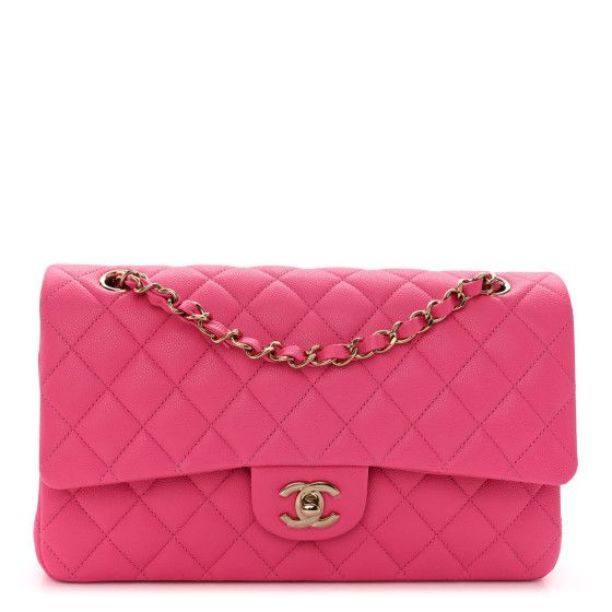 Caviar Quilted Medium Double Flap Pink | FASHIONPHILE (US)