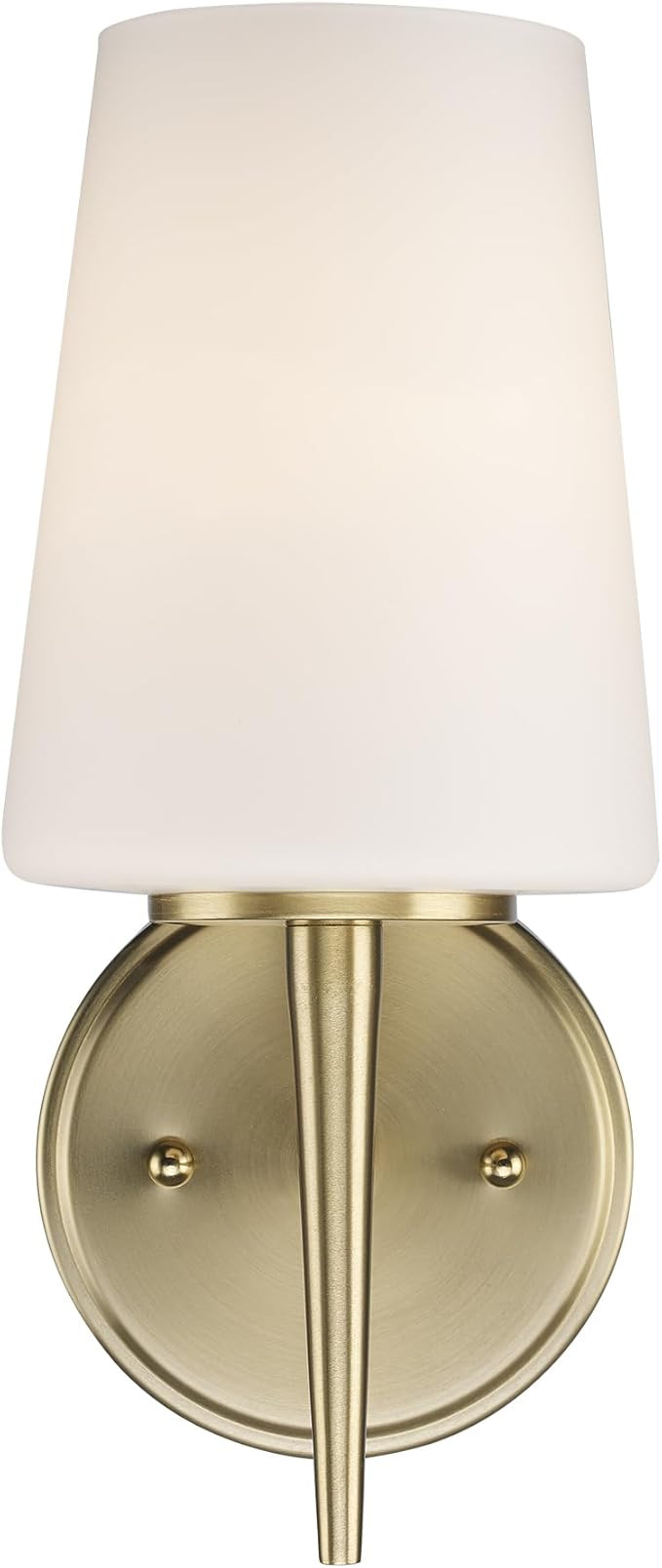 Montgomery 1-Light Wall Sconce | Brushed Gold Finish with White Frosted Glass Shade | Vertical Mo... | Amazon (US)
