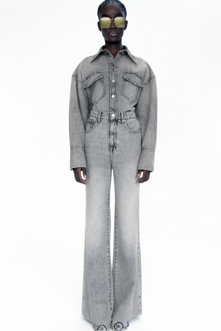 Flared High Jeans - Light gray - Ladies | H&M US | H&M (US + CA)