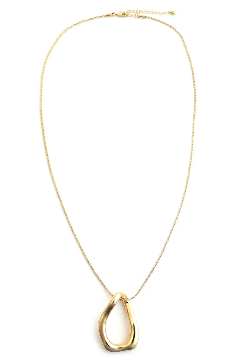 Circle Pendant Rope Chain Necklace | Nordstrom