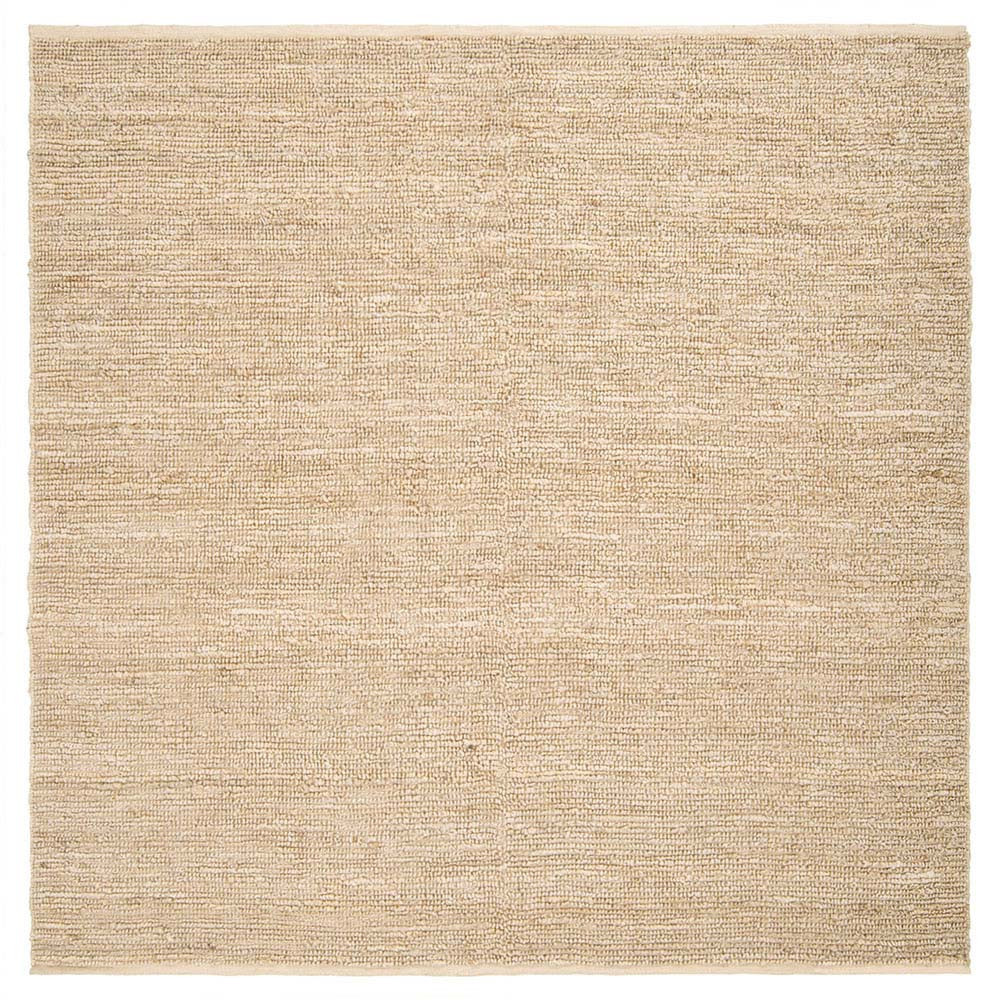 Nakeru Coastal Beach Beige Solid Natural Jute Rug - 10' Square | Kathy Kuo Home