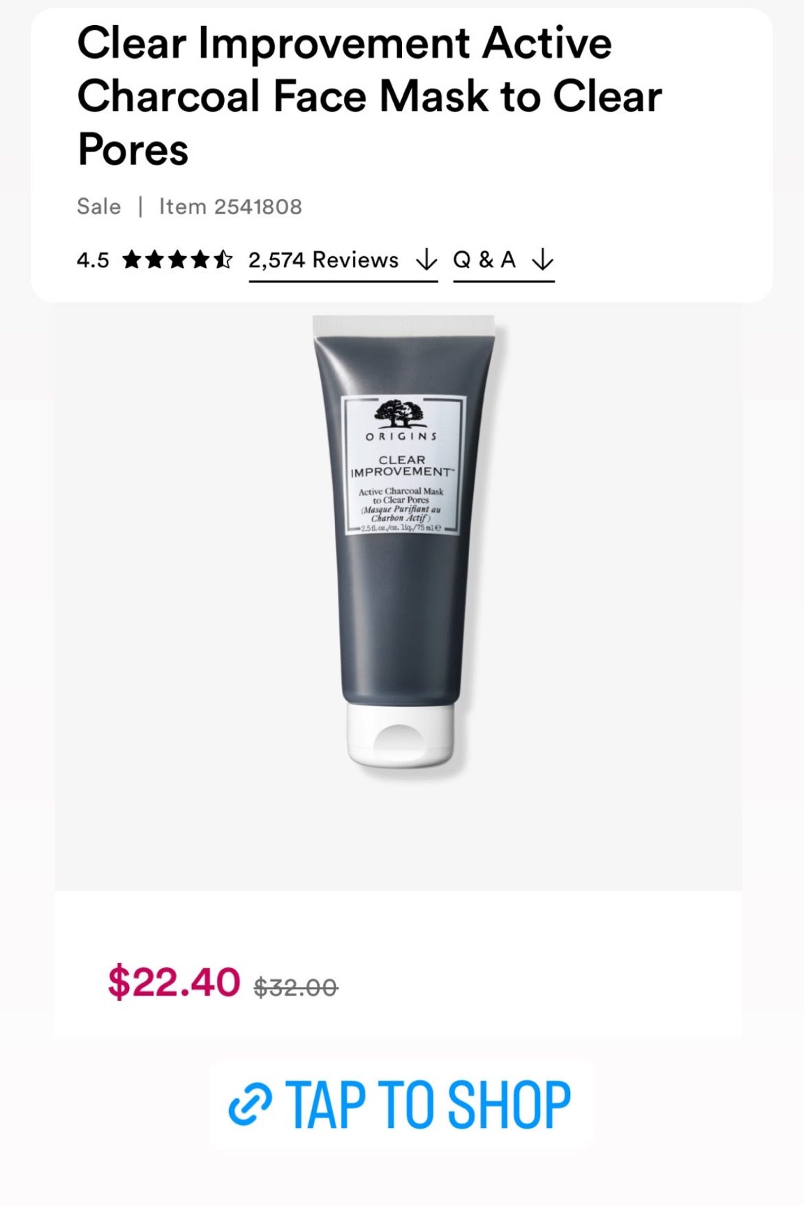 Ulta beauty sale origins charcoal face mask 



#LTKsalealert #LTKbeauty #LTKunder50