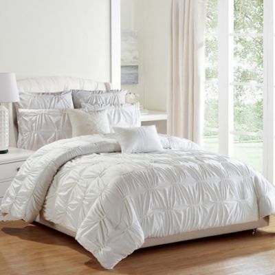 Kensie Akita 8-Piece Queen Comforter Set in White | Bed Bath & Beyond