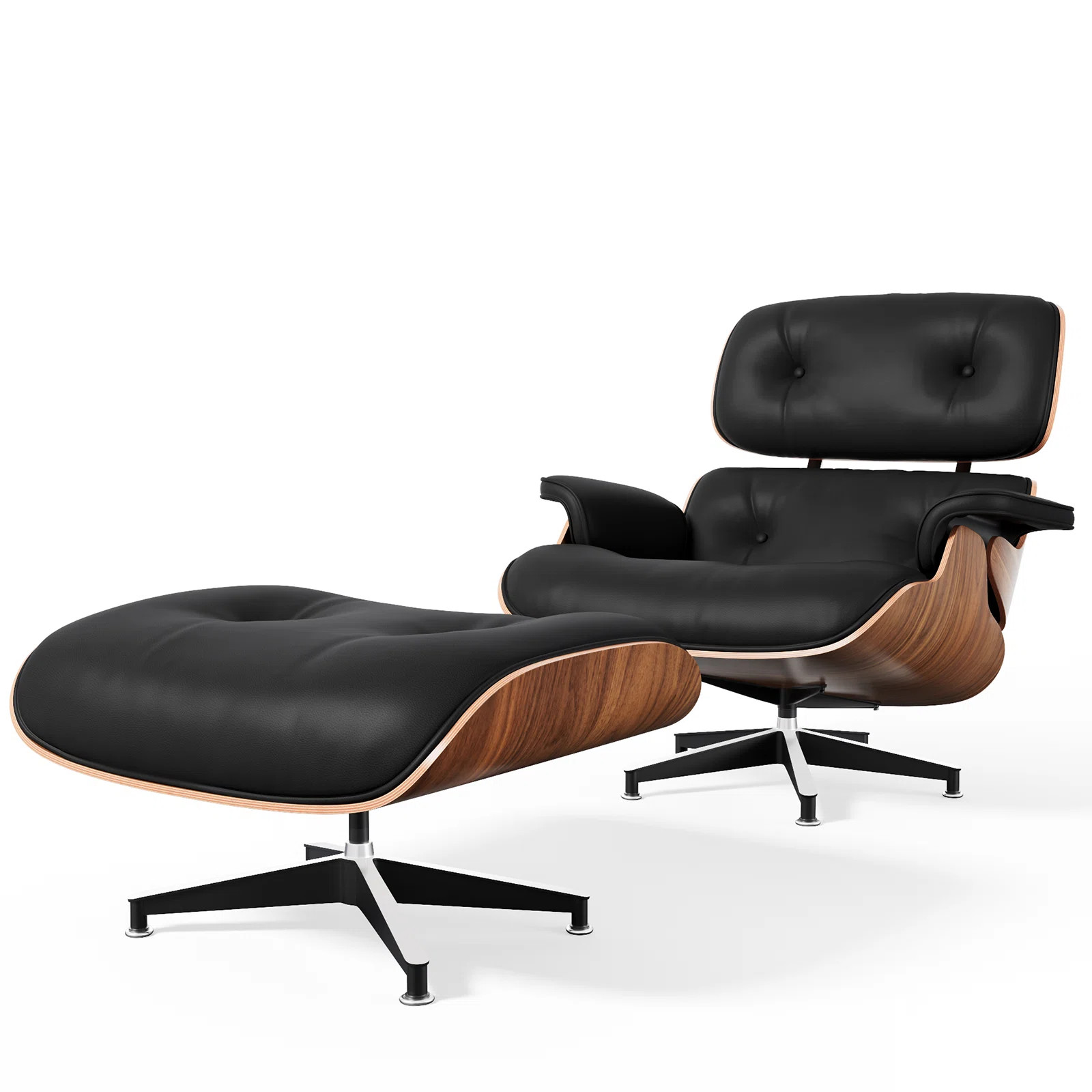 Mayas 32 Wide 100% Genuine Leather Swivel Lounge Chair and Ottoman | Wayfair North America