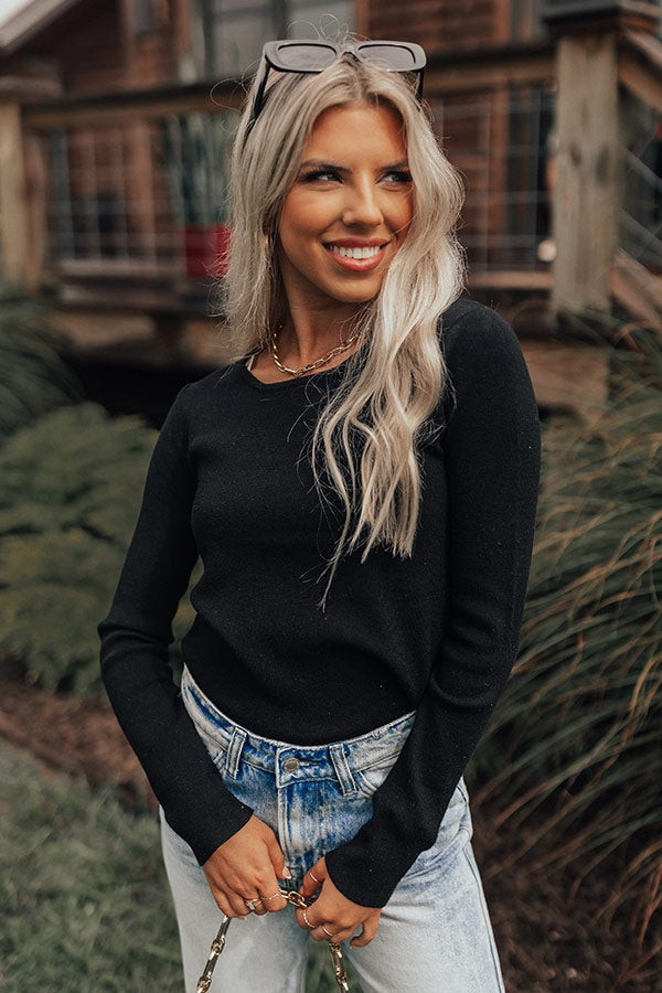 Casually Yours Cut Out Sweater In Black | Impressions Online Boutique