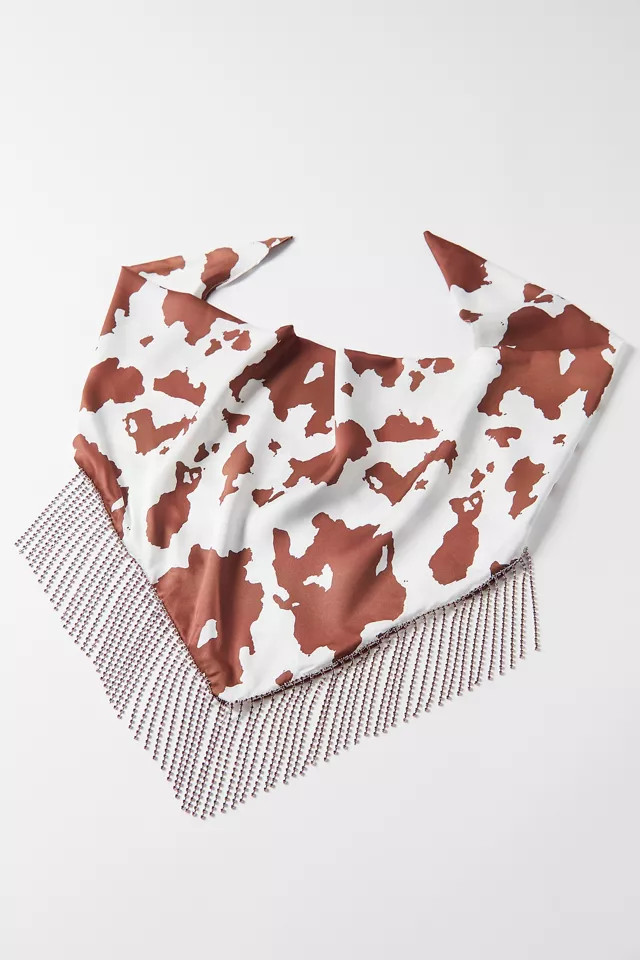 Rhinestone Tassel Silky Scarf | Urban Outfitters (US and RoW)