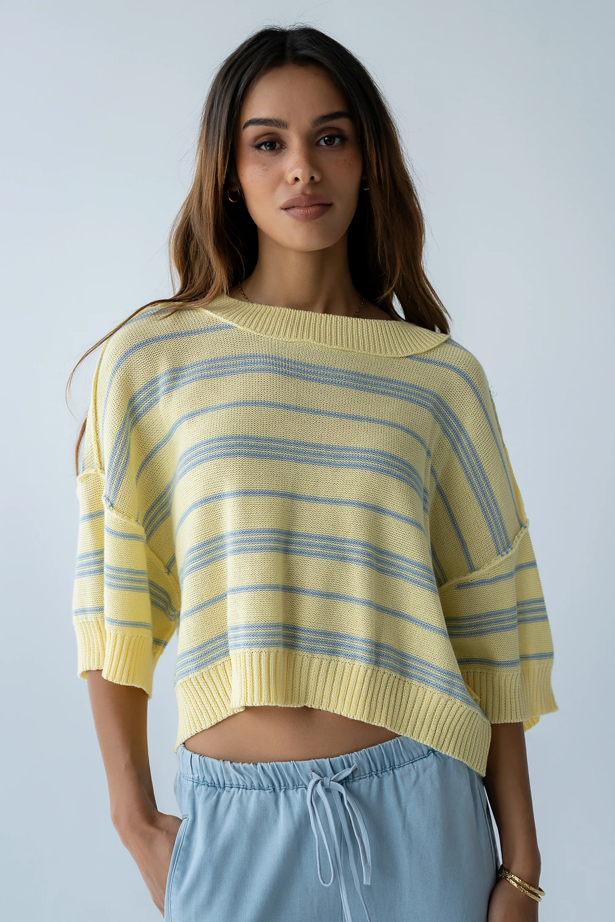 Katelyn Cropped Sweater Tee | Böhme US