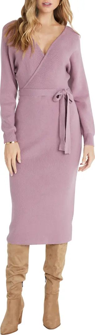 Drape Long Sleeve Wrap Sweater Dress | Nordstrom