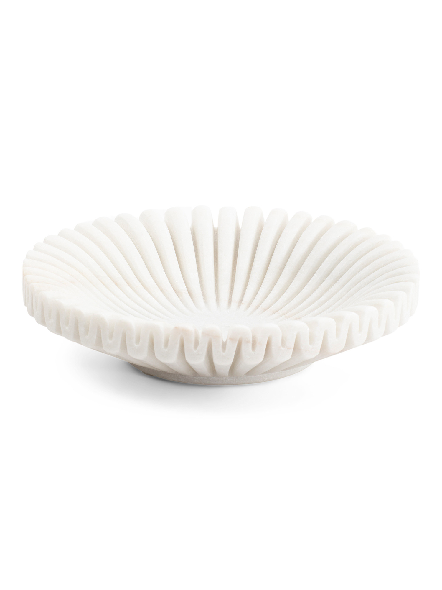 12in Fluted Decorative Marble Carved Bowl | TJ Maxx
