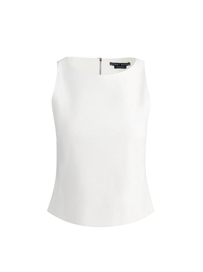 YVETTE LINEN BOAT NECK TANK | Alice + Olivia