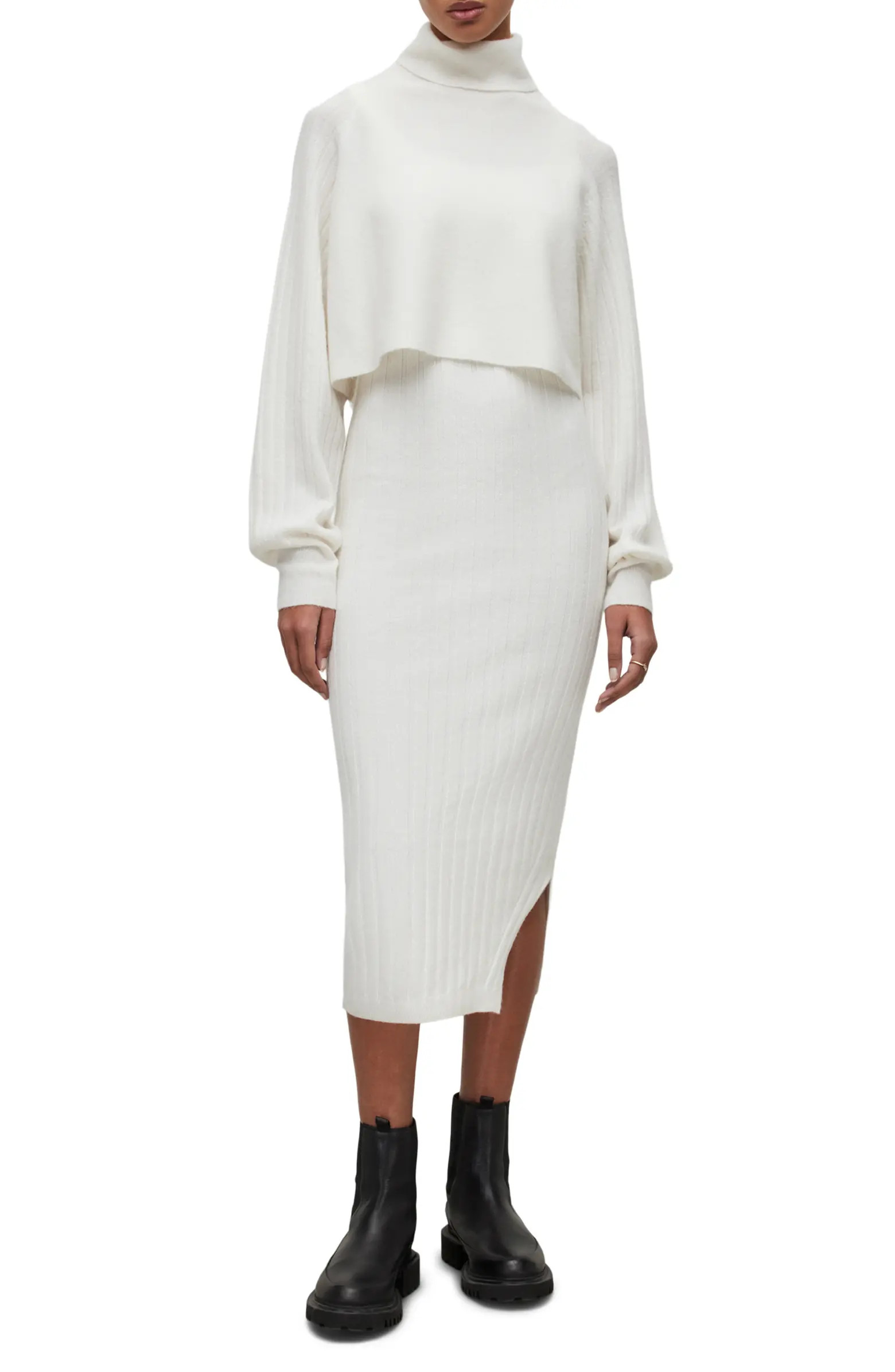 Margot Rib Dress with Turtleneck Sweater | Nordstrom