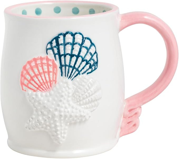 Mud Pie White Ceramic Shell Cluster Icon Mug | Amazon (US)