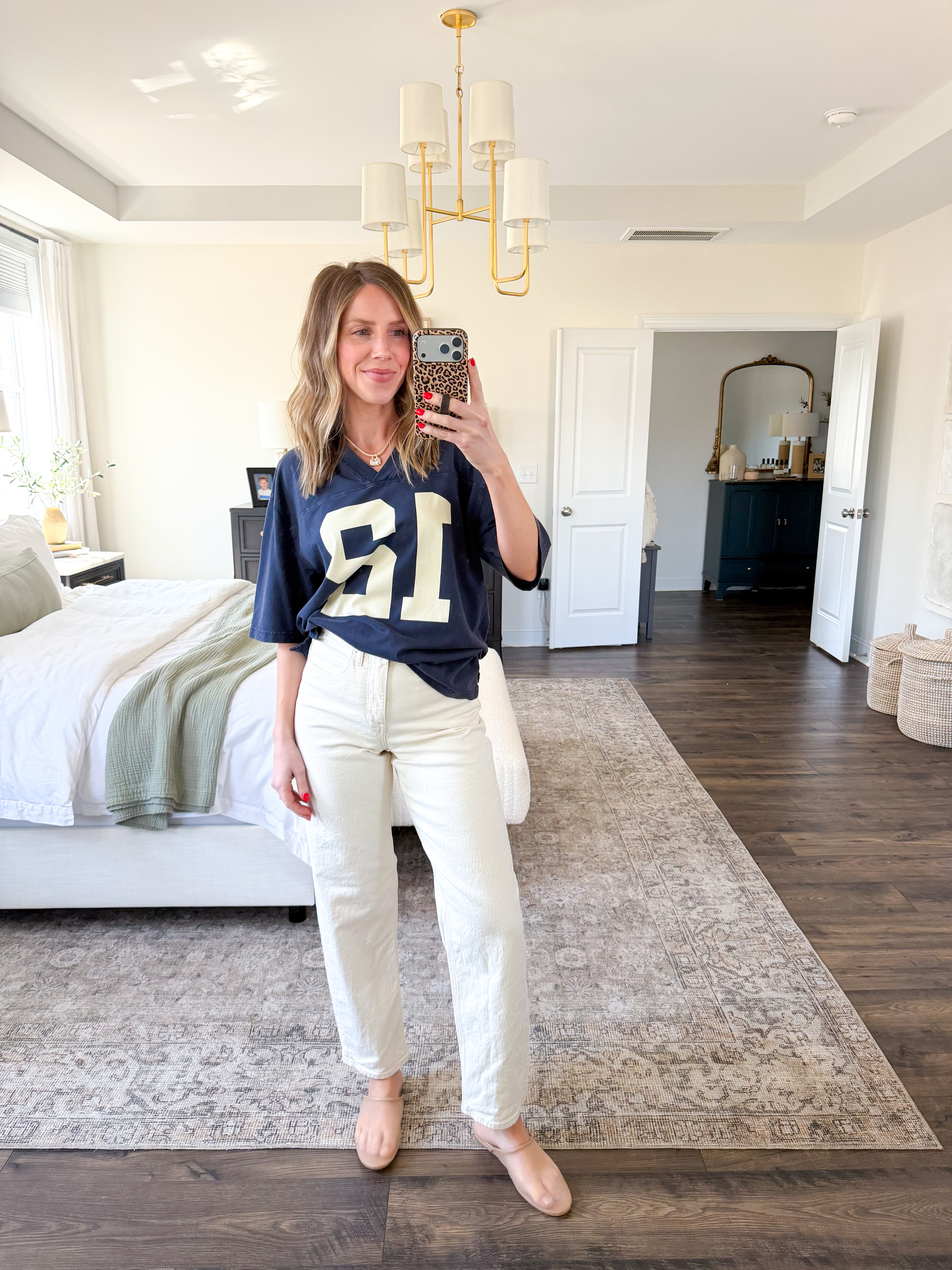 Elevated casual outfit I wore recently! Wearing S in tee, regular size in jeans 