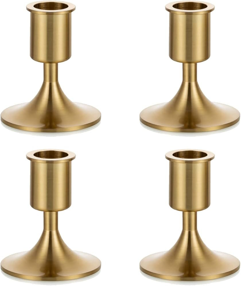 Candlestick Holders Taper Candle Holders, Romadedi Heavy Thick Gold Candle Stick Candle Holder fo... | Amazon (UK)
