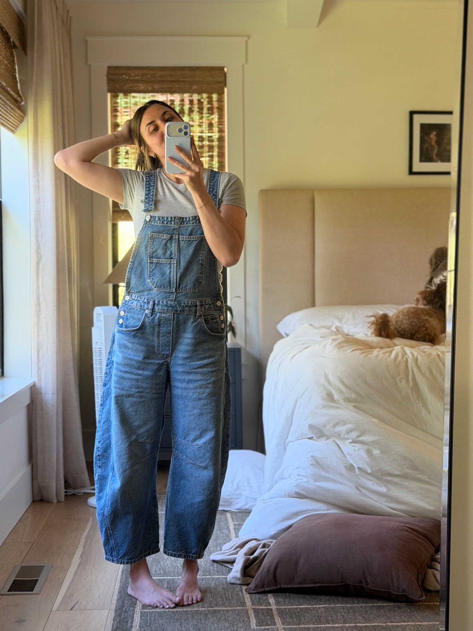 Cutie barrel overalls ✌🏼
*Wearing a size medium, regular length 

Free people, ootd

#LTKootd