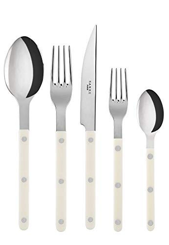 Sabre Flatware Bistrot Stainless Steel Ivory 5pcs Service for 4 (20 pieces) | Amazon (US)