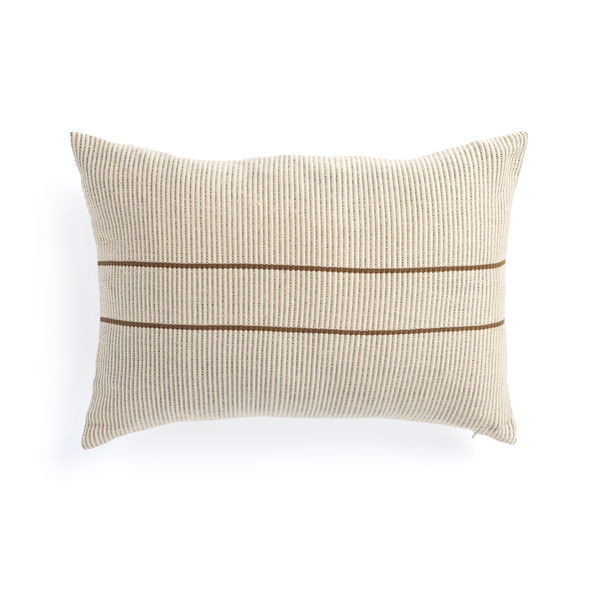 Handwoven Merido Thin Stripe Beige Pillow | Scout & Nimble