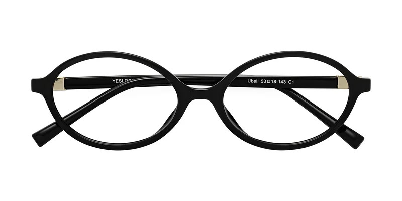 Ubell Black Hipster TR90 Oval Eyeglasses | Yesglasses
