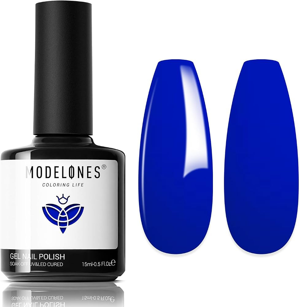 modelones Blue Gel Nail Polish, 15 ML Classic Azure Lapis Blue Color Gel Polish Soak off LED Eleg... | Amazon (US)