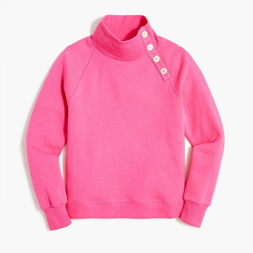 Wide button-collar pullover sweatshirt in cloudspun fleece | J.Crew Factory