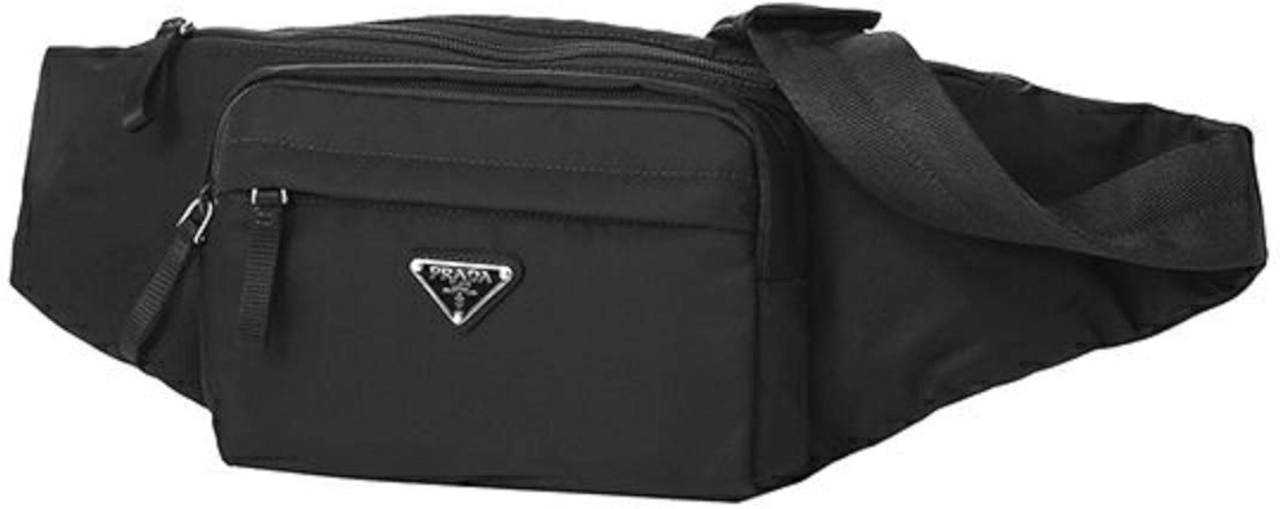 Prada Unisex Marsupio Belt Waist Bag Black Nylon Tessuto Fanny Pack 2VL005 | Amazon (US)
