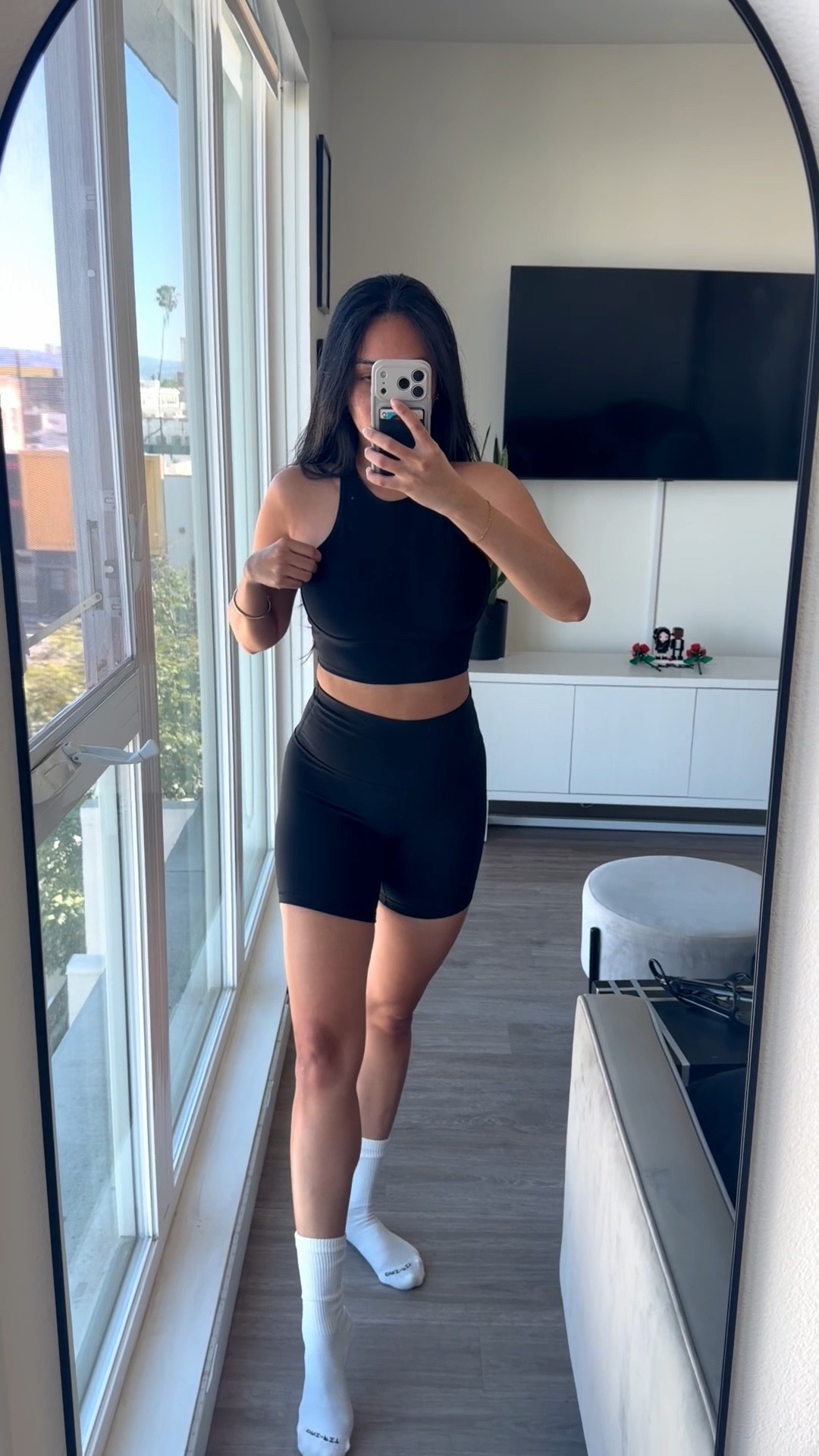 Trying on this new sports bra from Target! ✨ The built-in bra is super comfortable, durable, soft and supportive. New Nike Skims socks too

#LTKootd #LTKgrwm #LTKfitnessgoals