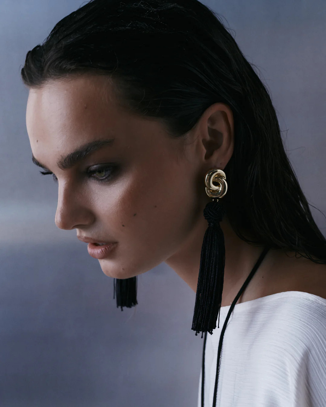 The Solstice Knot Tassle Earrings-Silver | Luv Aj Inc.