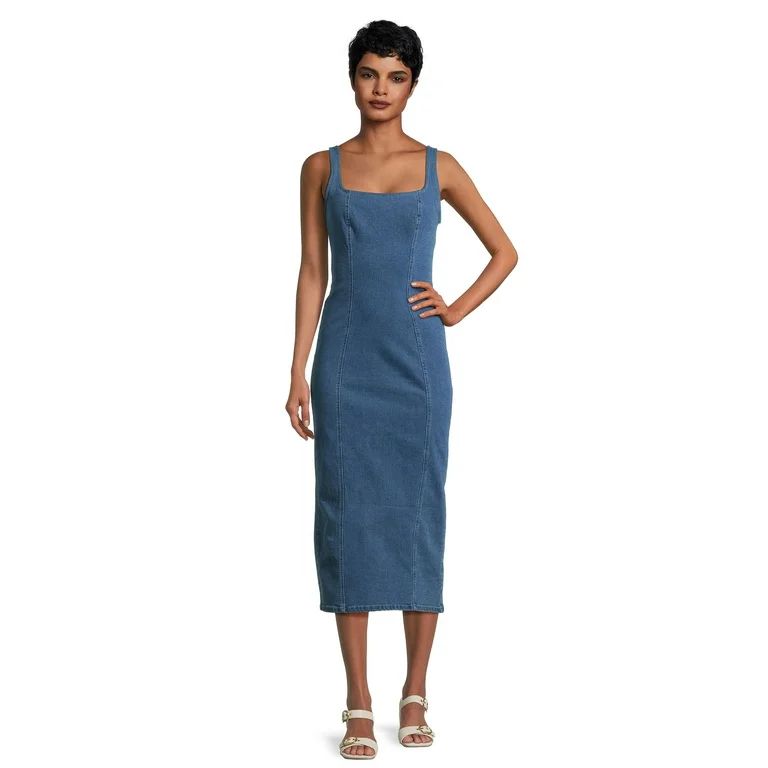Liv & Lottie Women’s Juniors Denim Midi Dress, Sizes XS-3XL | Walmart (US)