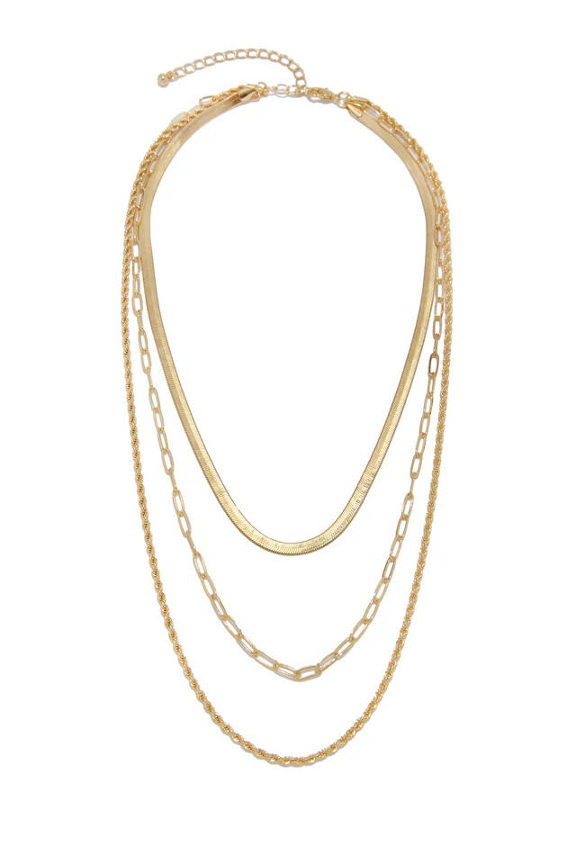 Miss Lola | Amanya Gold Multi Chain Necklace | MISS LOLA