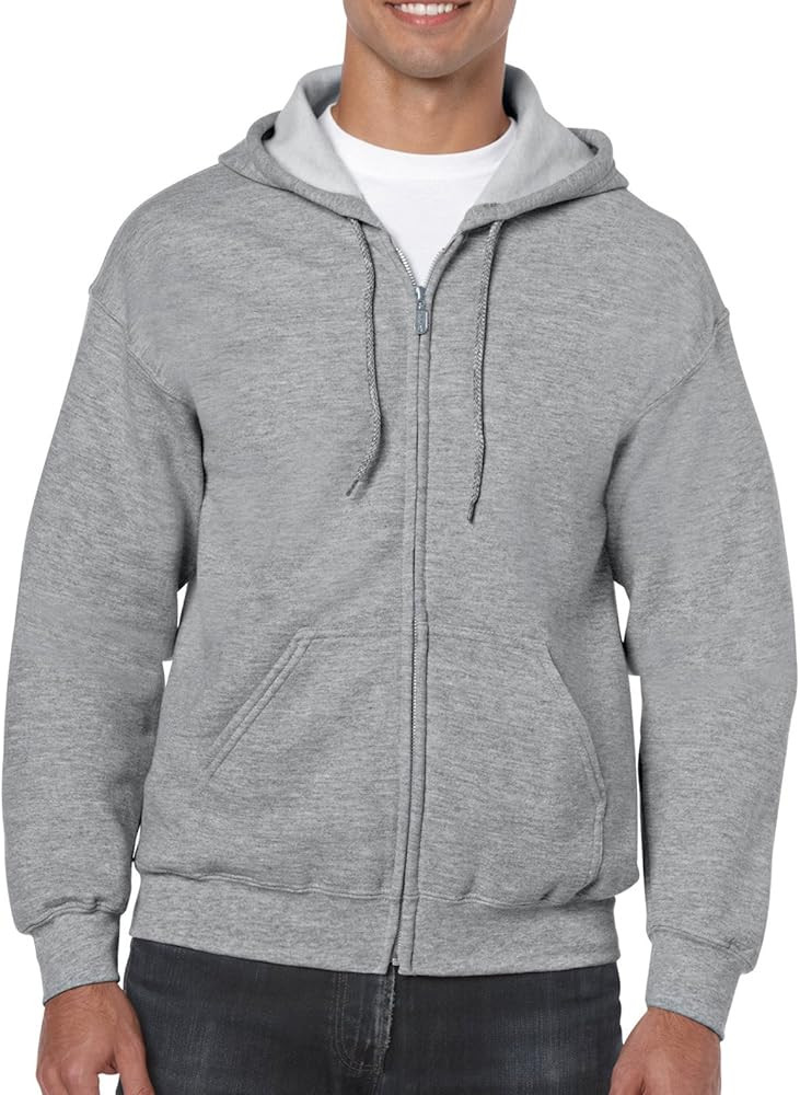 Gildan Adult Fleece Zip Hooded Sweatshirt, Style G18600 | Amazon (US)