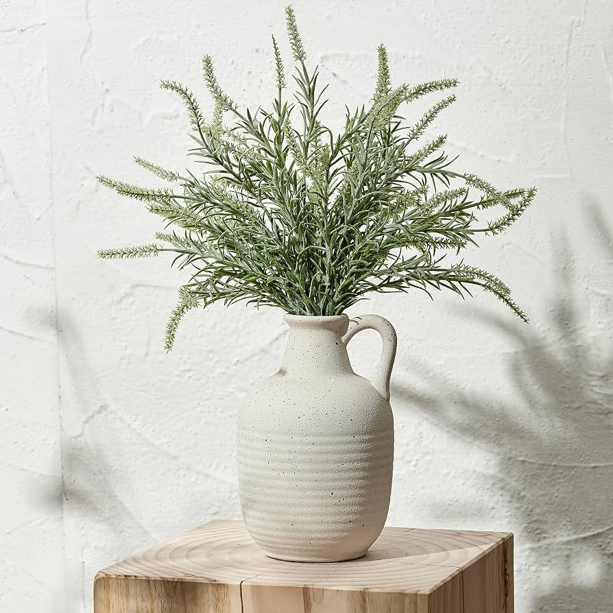 SIDUCAL Rustic Ceramic Farmhouse Flower Vase with 1 Handle-Height 8.43" Terracotta Vase, Unique T... | Amazon (US)