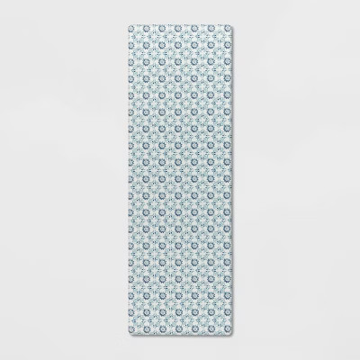 1'6"x5" Medallion Comfort Runner Mat Blue - Threshold™: Skid-Resistant Indoor Kitchen Floor Mat | Target