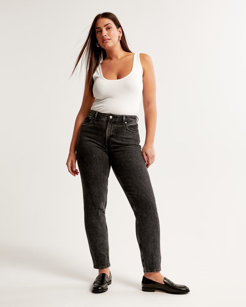 Women's Curve Love High Rise Mom Jean | Women's Clearance | Abercrombie.com | Abercrombie & Fitch (US)