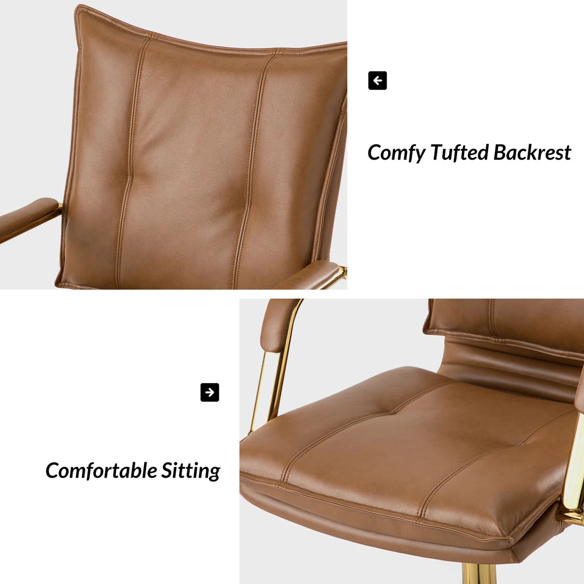 Lundgren Faux Leather Task Chair with Padded Arms | Wayfair North America