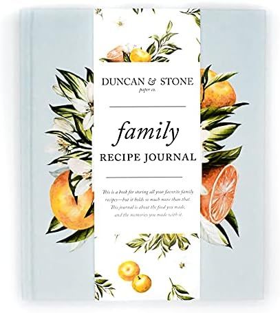 Family Recipe Book & Keepsake Journal by Duncan & Stone | Recipes Binder | Blank Cookbook for Family | Amazon (US)