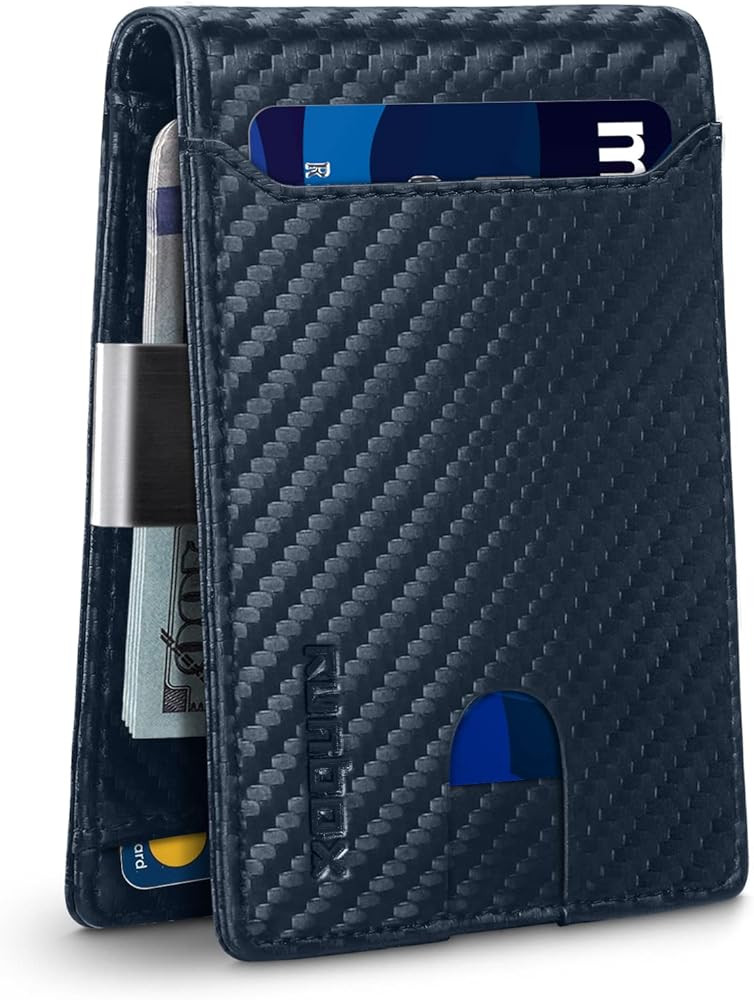 RUNBOX Slim Wallets for Men - Leather Money Clip Mens Wallet - RFID Blocking Front Pocket Bifold ... | Amazon (US)