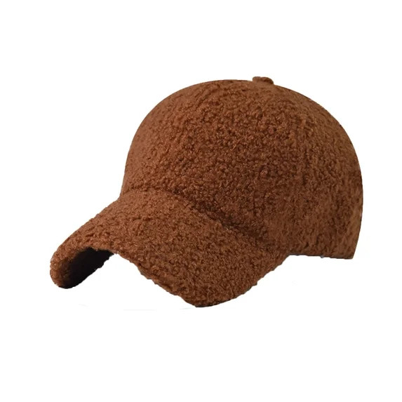 ZQUUVOU Winter Baseball Cap for Women Men Faux Fur Fuzzy Baseball Cap Warm Shearling Fleece Lined... | Walmart (US)