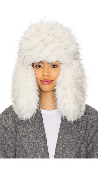 Oversized Faux Fur Trapper Hat in White | Revolve Clothing (Global)