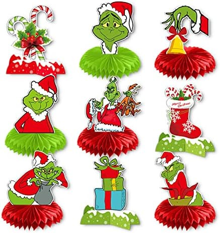 9 Pcs Christmas Decorations Christmas Party Centerpiece Honeycomb Table Toppers for Party Home De... | Amazon (US)
