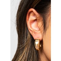 Womens Gold Chunky Hoop Earrings - One Size | boohoo (US & Canada)